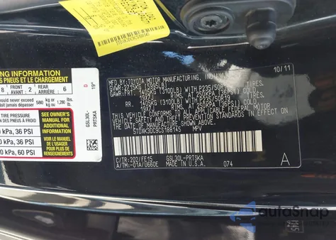 2012 Toyota Sienna Se 8 Passenger из США, поврежденный, VIN 5TDXK3DC9CS188145